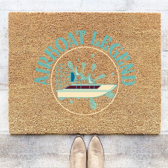 Airboat Legend Hydroplane Air Boat Propeller Swamp Coir Doormats
