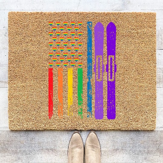 American Sports Rainbow Flag LGBT Pride Month Coir Doormats