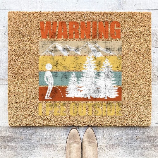 Wanderlust funny I love peeing outside Coir Doormats