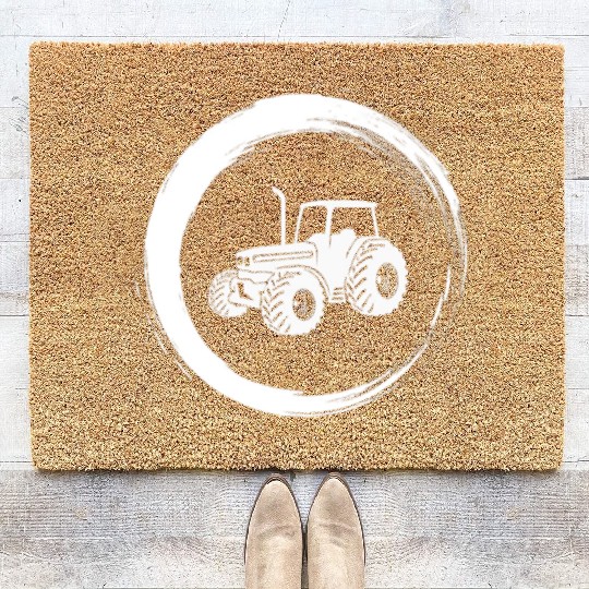 Farmer farm agricultural tractor Coir Doormats