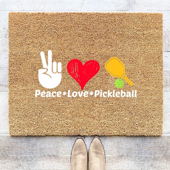 Paddleball Sports Mom Dad Retirement Peace Love Pi Coir Doormats