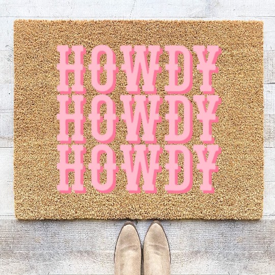 Howdy Western Cowgirl Rodeo Country Southern Howdy Coir Doormats