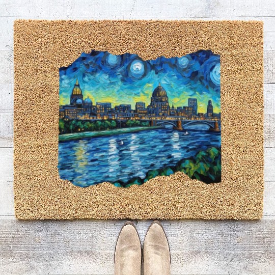 St Paul Minnesota Skyline Tribute Capital Charm Coir Doormats