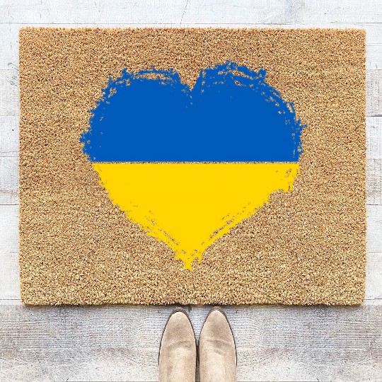 Ukraine Pride Feel Ukrainian Flag Colors Peace Coir Doormats