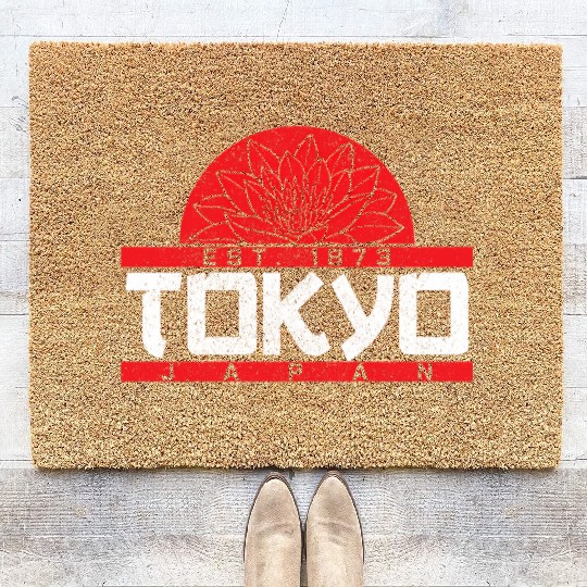Tokyo Japan Est 1873 Lotus Japanese Coir Doormats
