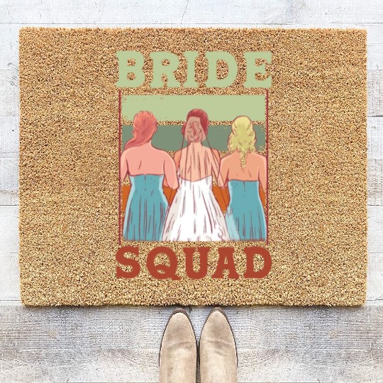 Bride Squad Bachelorette Party Wedding Cute Coir Doormats