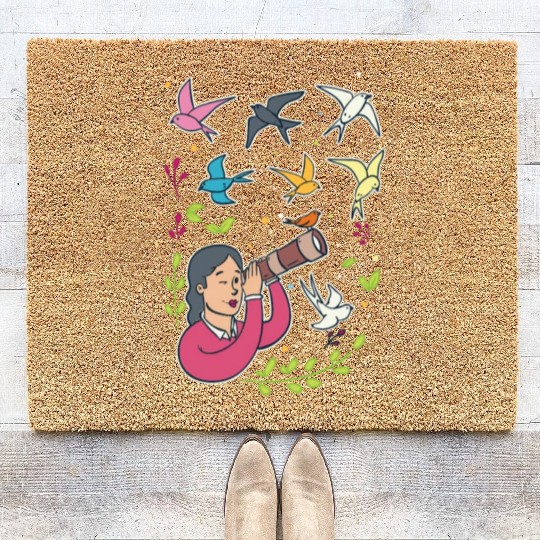 Bird Birdwatching Birdwatcher Coir Doormats