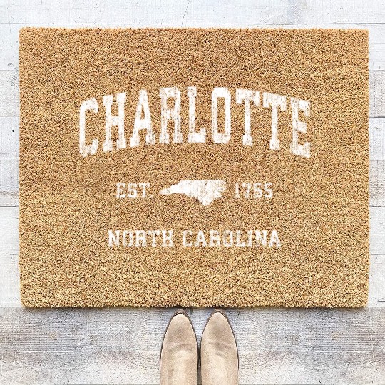 Charlotte North Carolina Nc Athletic Sports Coir Doormats