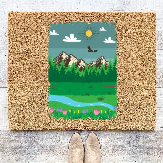Peaceful Nature Scenery Coir Doormats