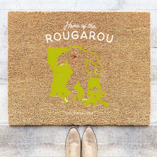 Home Of The Rougarou Louisiana Usa Cryptid Coir Doormats