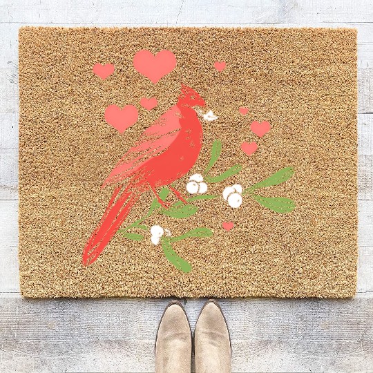 Bird Bird Watching Bird Watcher Birder Heart Cardi Coir Doormats