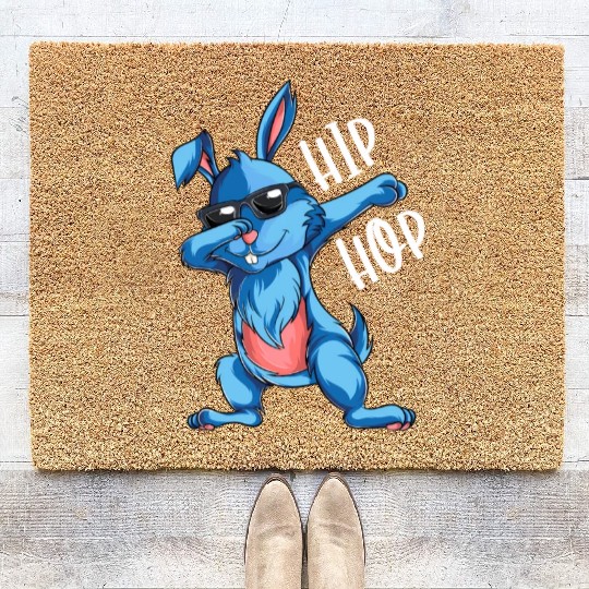 Hip Hop Dabbing Bunny Easter Day Coir Doormats