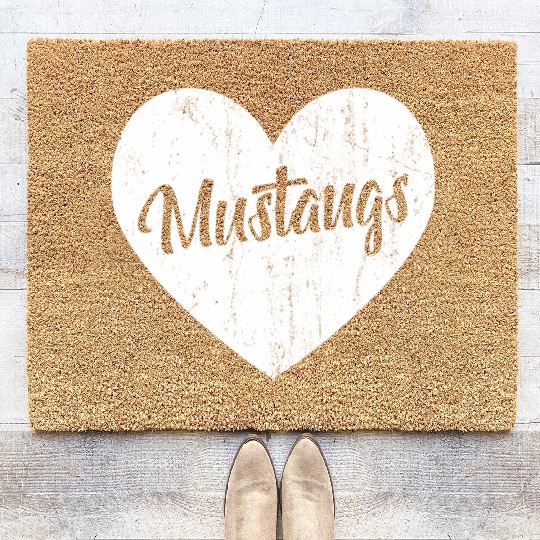 Mustangs School Sports Fan Team Spirit Mascot He Coir Doormats