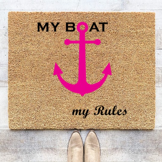 My Boat My Rules Female Captain Boating Sailing Coir Doormats