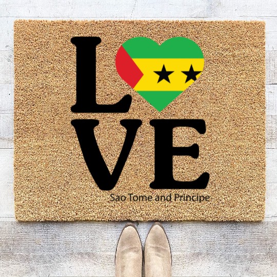 Love Sao Tome and Principe Coir Doormats