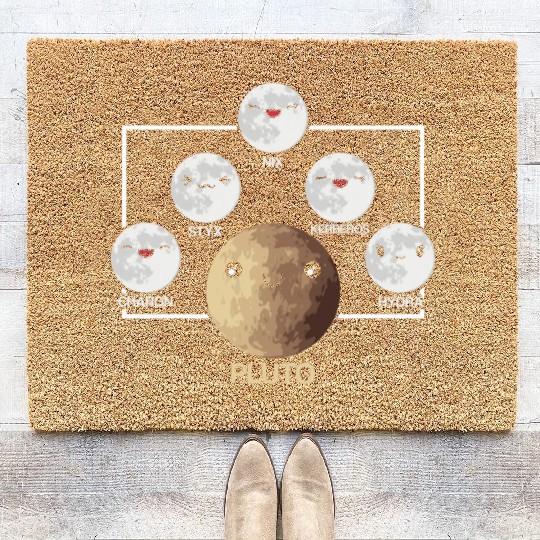 Pluto Moons Planet Space Lover Solar System Coir Doormats