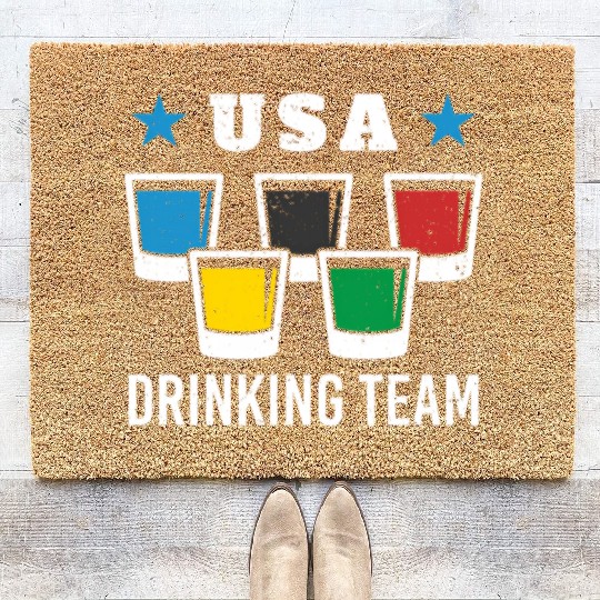 Patriot Olympic Usa Drinking Team Beer Coir Doormats
