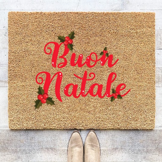 Buon Natale Italian Merry Greeting Italy Coir Doormats