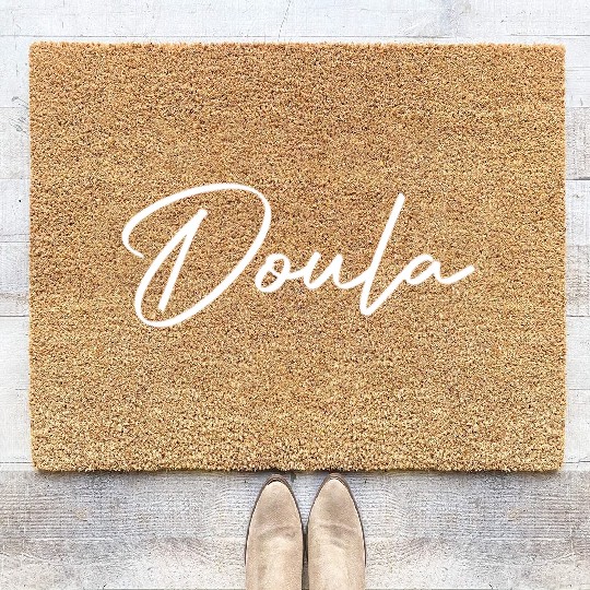 Doula Script Font Birth Class Teacher Birthing Mid Coir Doormats