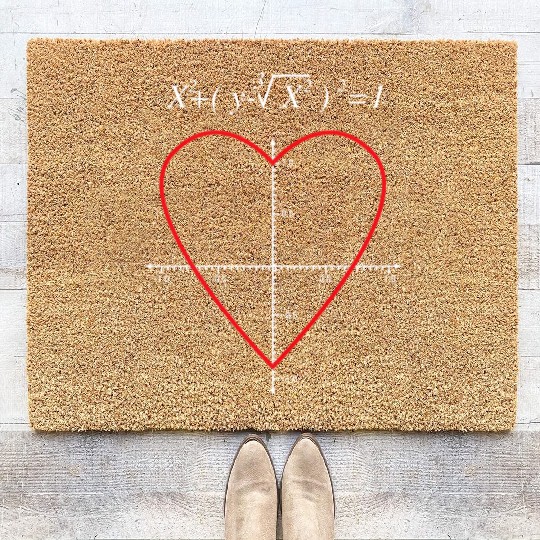 Love Math Heart X Axis Y Axis Graph Equation Coir Doormats