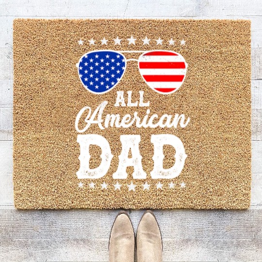 4th Of July Patriotic American Dad Us Coir Doormats