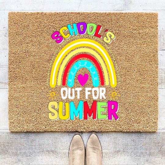Schools Out For Summer Teacher Last Day Of School Coir Doormats