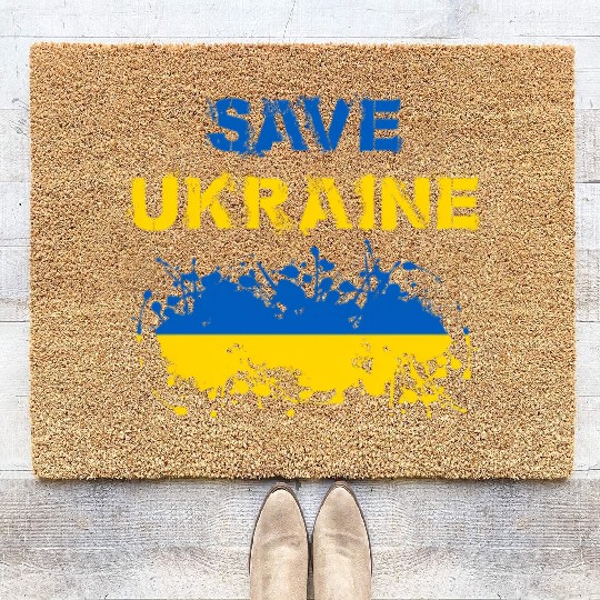 Save Ukraine Ukranian Coir Doormats