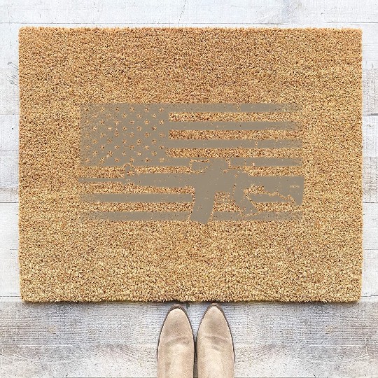 Distressed American Flag Ar15 For Gun Ar15 Coir Doormats