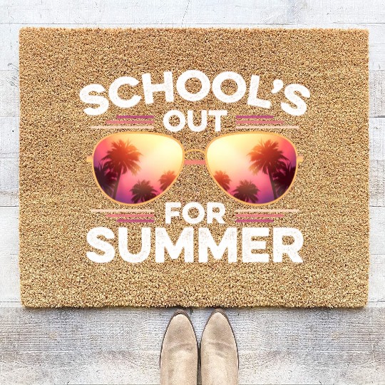 Last Day Of School Schools Out For Summer Teacher Coir Doormats
