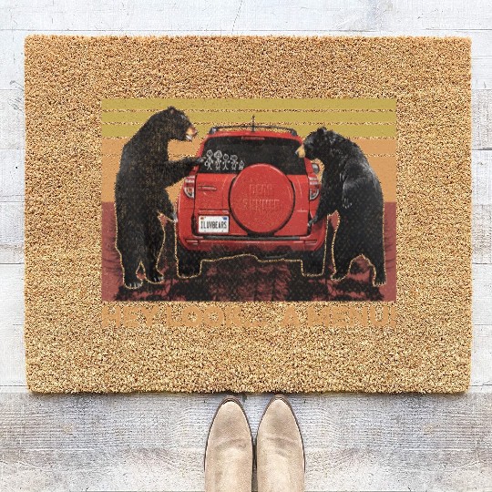 Bear Hey Look A Menu Camping Camper Rv Coir Doormats