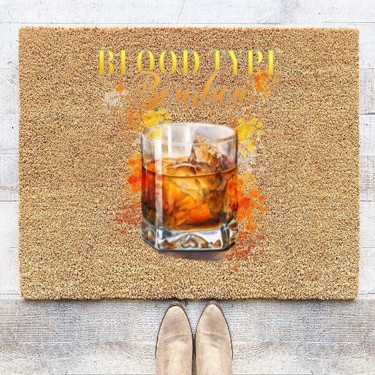 Blood Type Bourbon Cocktail Bartender Coir Doormats