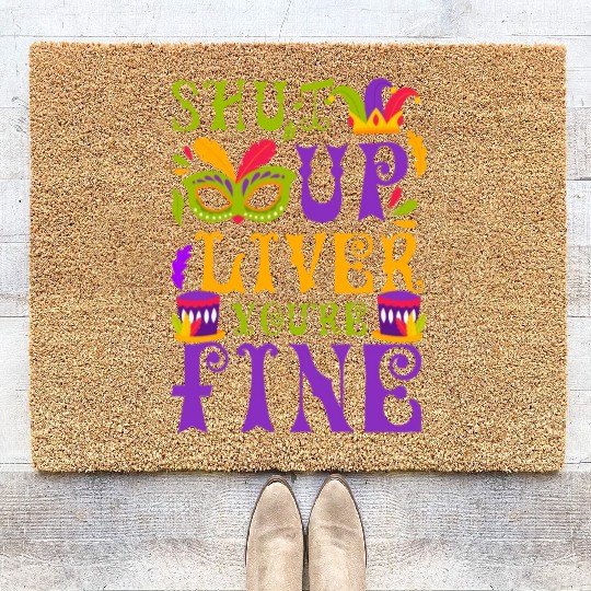 Mardi Gras New Orleans Fool Music Coir Doormats