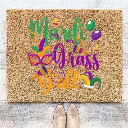 Carnival New Orleans Celebrate Tuesday Coir Doormats
