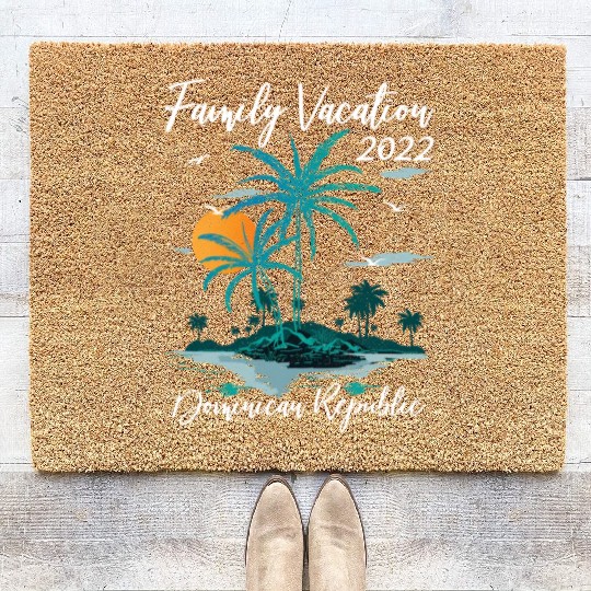 Sunset Family Vacation 2022 Dominican Republic Bea Coir Doormats