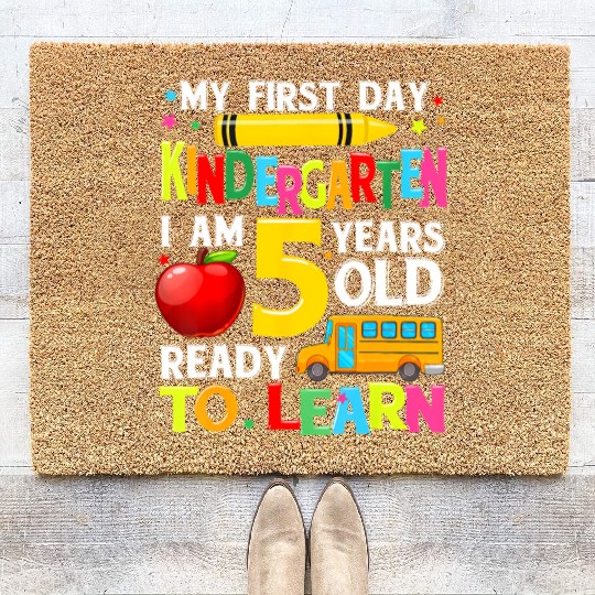 My First Day Of Kindergarten Funny Back To School Coir Doormats