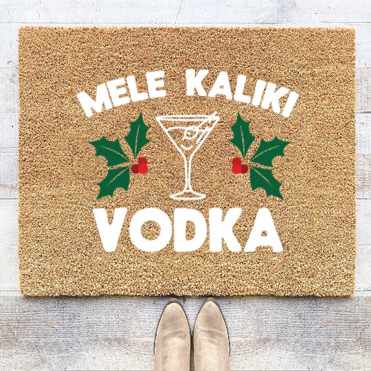 Mele Kaliki Vodka Kalikimaka Coir Doormats