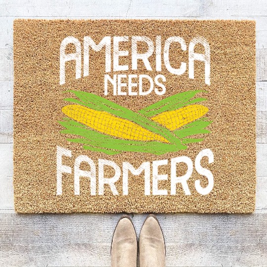 America Needs Farmers Agriculture Corn Farming Coir Doormats