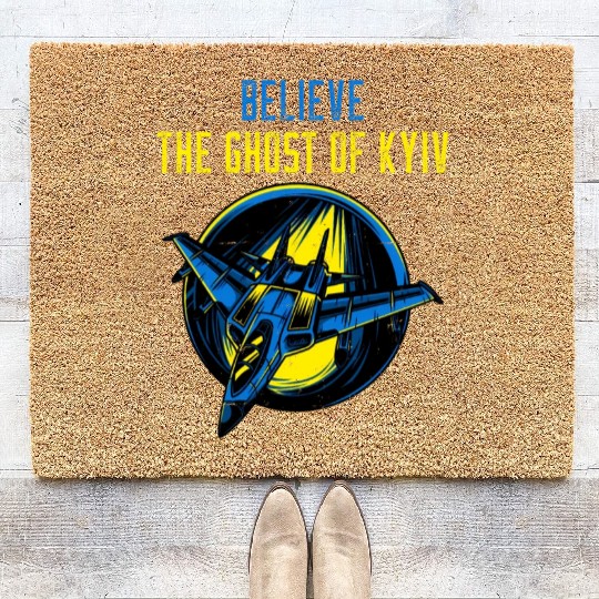 The Ghost Of Kyiv Believe Ukraine I Stand With Ukr Coir Doormats