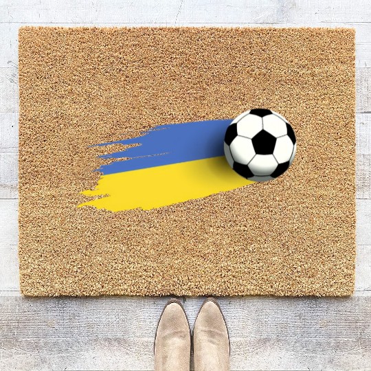 Ukraine Flag Jersey Ukrainian Soccer Team Ukrainia Coir Doormats