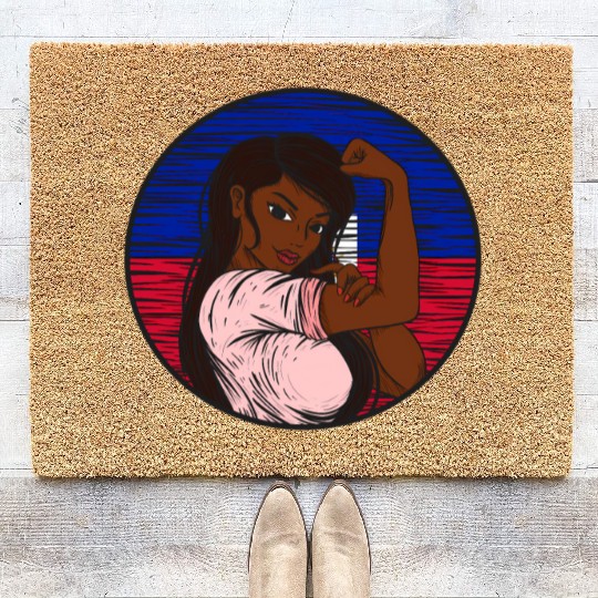Patriotic Haitian Flag Haiti Proud Haitian Coir Doormats