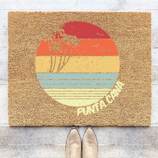 Punta Cana Dominican Republic Vacation Coir Doormats