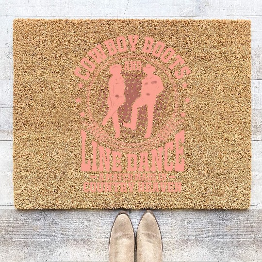 Cowboy Boots And Line Dance Western Country Music Coir Doormats