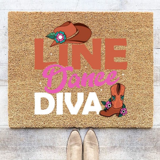 Line Dance Diva Country Music Western Coir Doormats