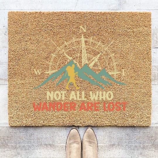 Hiker funny Wanderlust Mountaineer Hiking Coir Doormats