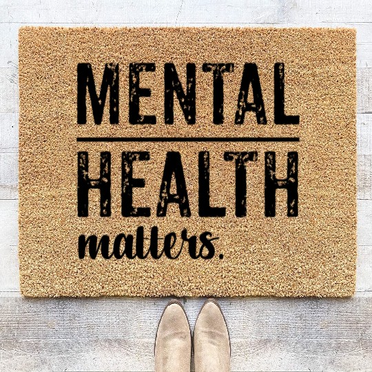 Mental Health Matters Wear Green Coir Doormats