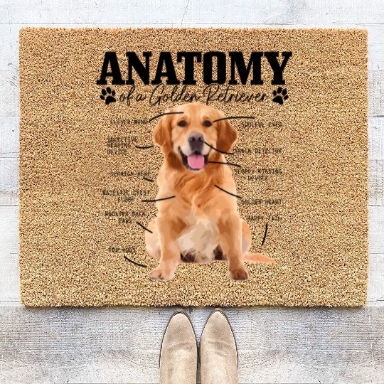 Anatomy Of A Golden Retriever Dog Mom Dad Coir Doormats