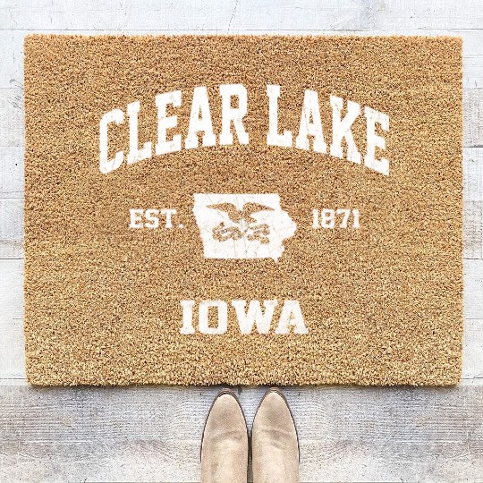 Clear Lake Iowa Ia State Athletic Style Coir Doormats