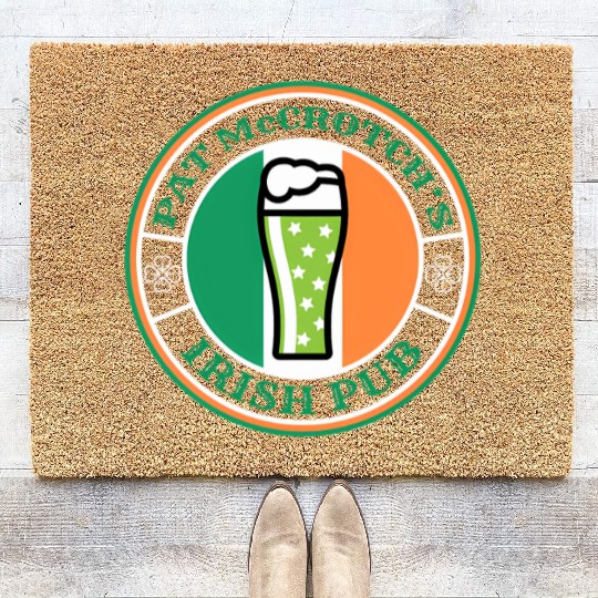 Pat Mccrotch'S Irish Pub Green Beer St Patric Day Coir Doormats