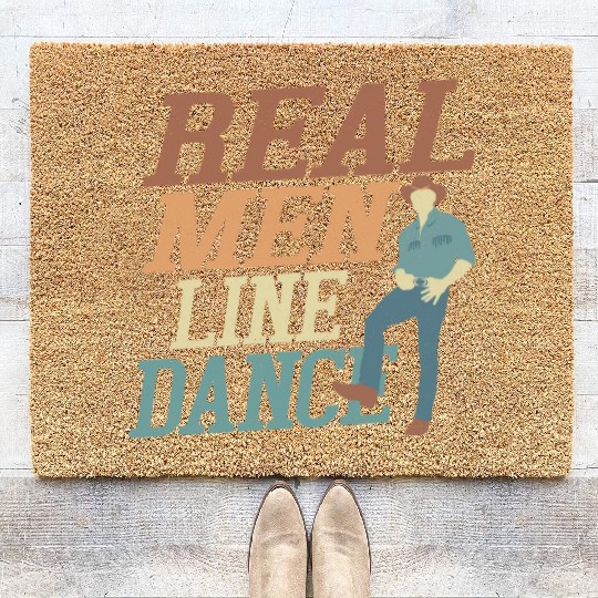 Real Men Line Dance Country Music Western Coir Doormats