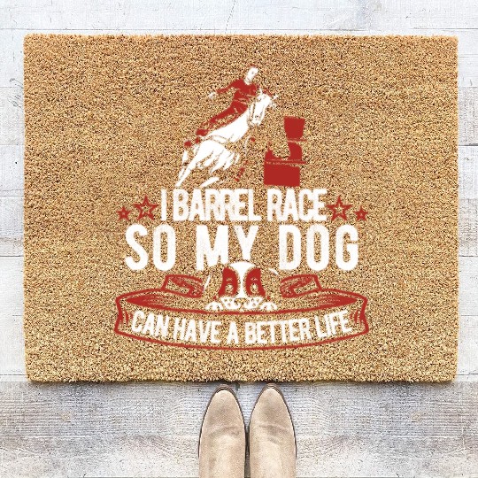 Horse Barrel Racing Dog Coir Doormats